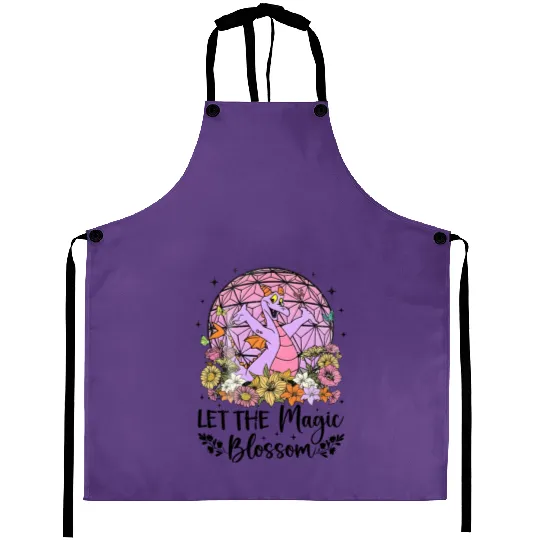 Disney Figment Dragon Aprons, Magic Blossom Aprons, Purple Dragon Aprons