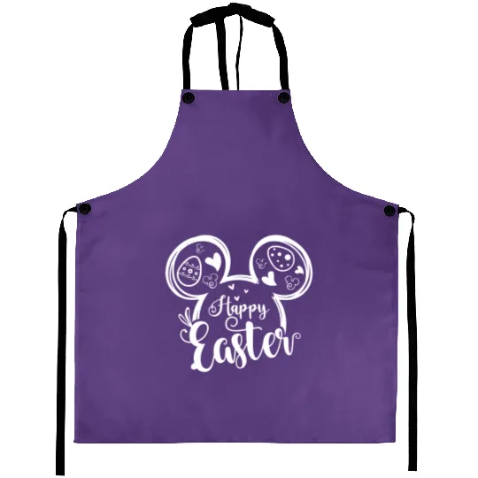 Happy Easter Aprons, Mickey Head Aprons, Easter Disney Aprons, Disney Trip Aprons, Easter Disneyland Vacation Aprons, Easter Bunny Aprons, Disney