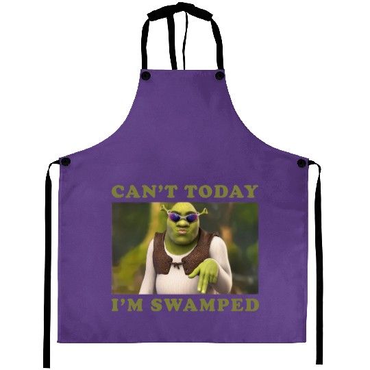 Vintage Can't Today I'm Swamped Aprons, Shrek Aprons, Disney Fiona Princess Aprons
