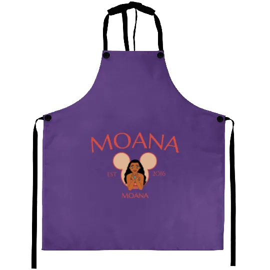 Moana Aprons, Vintage Disney Moana Characters Aprons, Moana Birthday Aprons