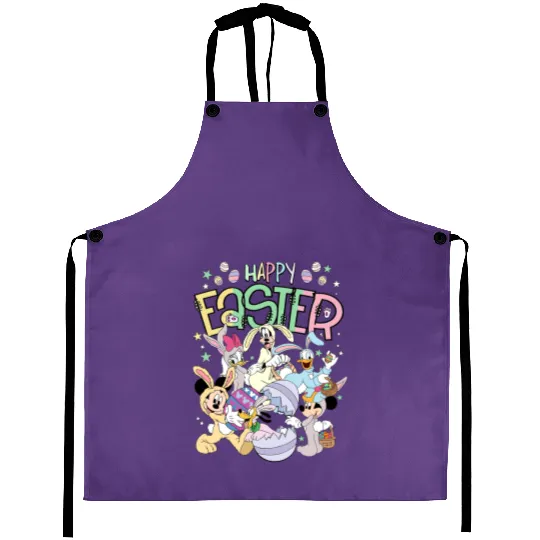 Disney Happy Easter Day Aprons, Disney Easter Aprons, Mickey And Friends Easter Aprons