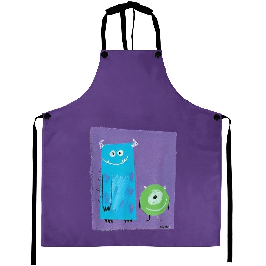 Sulley and Mike Art Study Aprons, Monsters Inc. Aprons, Disney Retro Aprons, Monster Universit