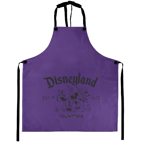 Disneyland California Aprons, Retro Mickey And Friends Disneyland Est 1955 Aprons