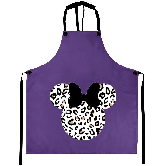 Leopard print Minnie Aprons, Women's Disney Aprons, Animal Kingdom Aprons
