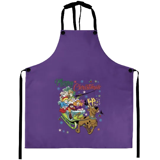 Christmas Scooby Doo Unisex Aprons, Disney Scooby Doo Xmas Aprons