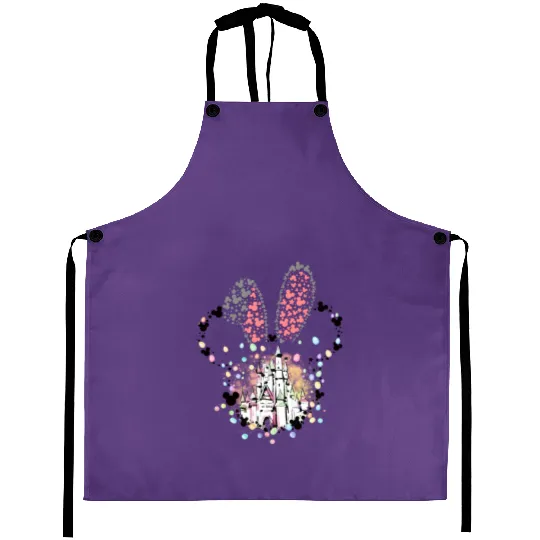 Watercolor Disney Castle Happy Easter 2024 Aprons, Disney World Disneyland