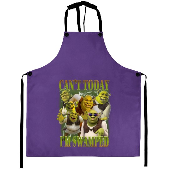 Can't Today I'm Swamped Aprons, Shrek Aprons, Disney Fiona Princess Aprons, Shrek and Fiona Aprons, Sassy Shrek Aprons, Funny Shrek  Aprons