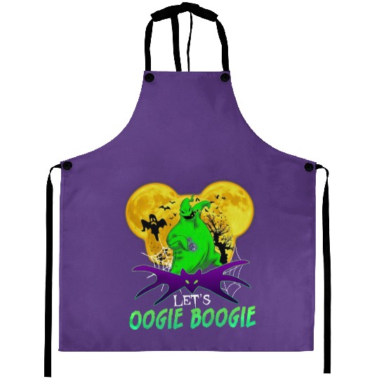 Let's Oogie Boogie Mickey Ear Halloween party Disneyland Oogie Boogie Bash Halloween Aprons, Disney trip family Aprons, Disneyland Aprons