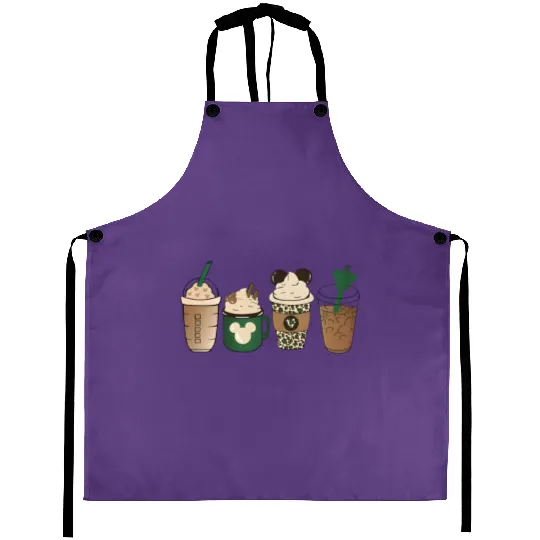 Disney St. Patrick's Coffee Aprons, Mickey Shamrock Aprons, St Patricks Day Disney Trip Aprons