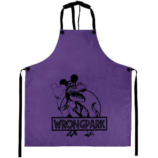 Jurassic Park Wrong Park Aprons- Universal Studios Aprons- Disney Aprons- Custom Design Colors Available