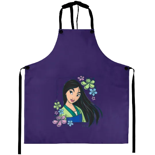 Mulan Flowers Aprons, Mulan Aprons, Disney Princess Aprons