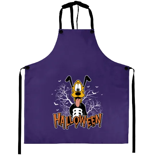 Pluto Skeleton Aprons, Halloween Aprons, Funny Skeleton Aprons, Disney Pluto Aprons, Disney Skeleton Aprons