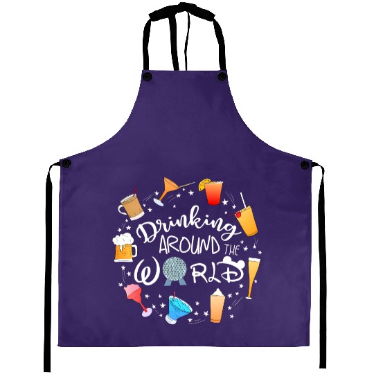 Drinking Around the World Aprons, Disney Drinks Aprons, World Traveler Aprons