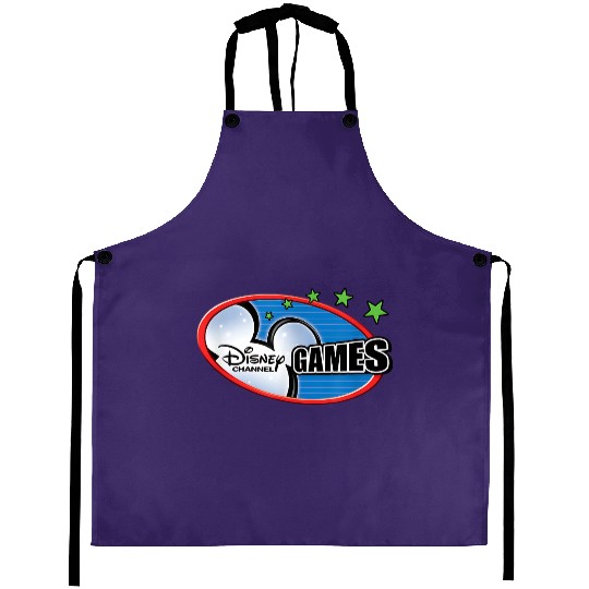 Disney Channel Games Logo Aprons, Mickey Disney Gamer Aprons, Disneyland Epcot Aprons, Gamer Kids Aprons