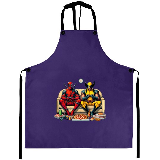 Deadpool Aprons, Disney Superhero Funny Aprons, Disney Wolverine