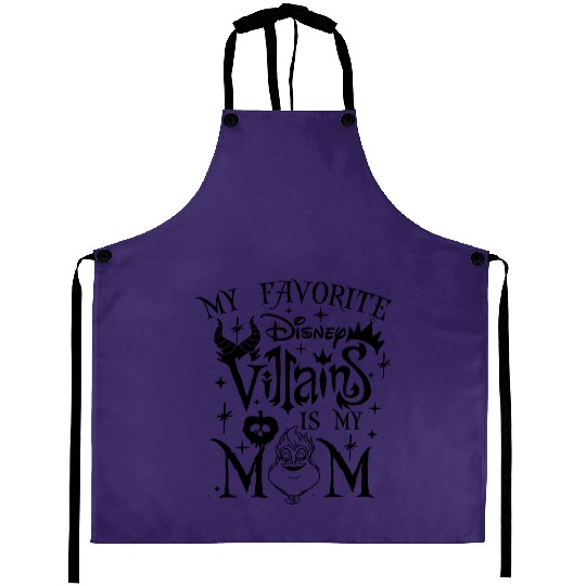Funny My Favorite Disney Villain Is My Mom Aprons, Disney Female Villains Aprons