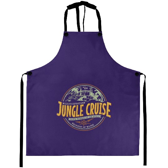 Jungle Cruise Ride Back Side Of Water Aprons, Vintage Disney Aprons