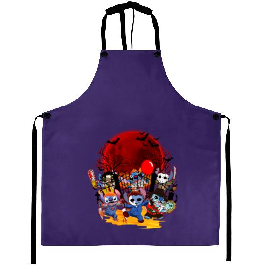 Horror Stitch Halloween  Color Aprons, Halloween Aprons Trick or Treat, Disney Horror Nights