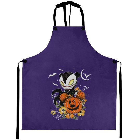 Vampire Teddy Mickey Pumpkin Disney Halloween Party Aprons