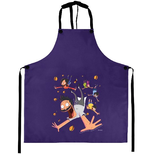 Bobs Burgers Comic Art Family Falling Aprons