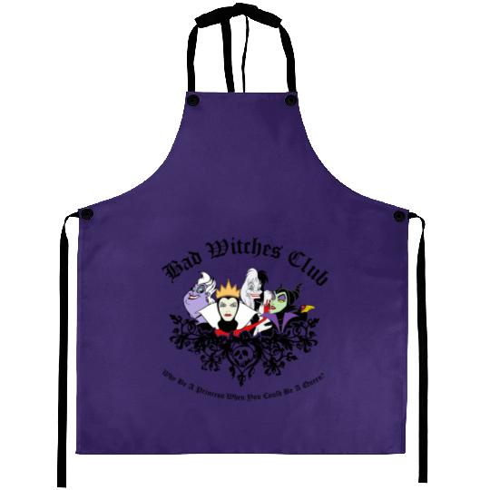 Vintage Bad Witches Club Disney Villains Aprons, Evil Friends Disney Aprons, Villains Aprons