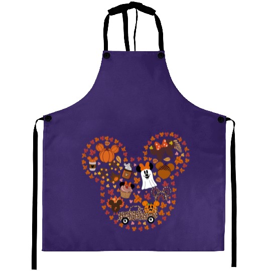Disney Mickey Fall Vibes Aprons, Disney Fall Aprons