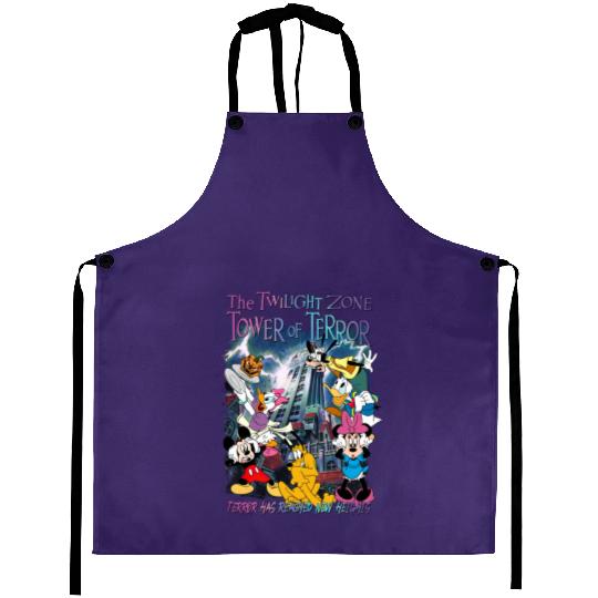 Mickey and Friends The Twilight Zone Tower Of Terror Disney Hollywood Tower Hotel Aprons