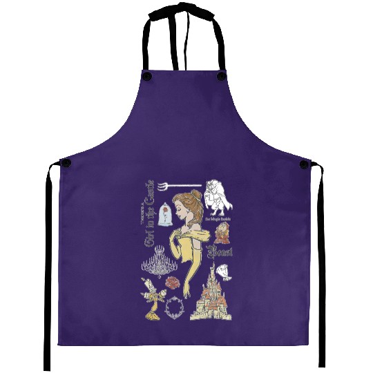 Disney Beauty And The Beast Characters Sketched Aprons, Magic Kingdom Aprons