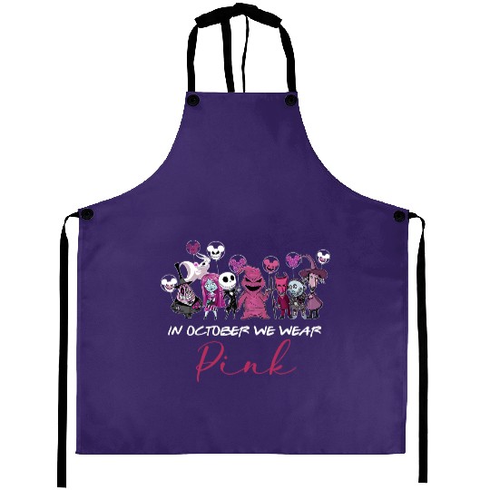 Disney Halloween Aprons, In October We wear Pink, Oogie Boogie 2022
