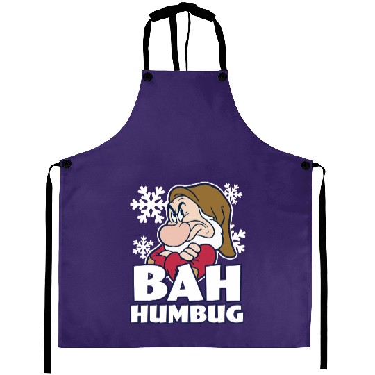 Disney Snow White & Seven Dwarfs Christmas Grumpy Bah Humbug Aprons