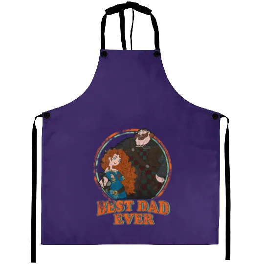 Vintage Disney Best Dad Ever King Fergus And Merida Aprons, Disneyland Father'S Day Aprons