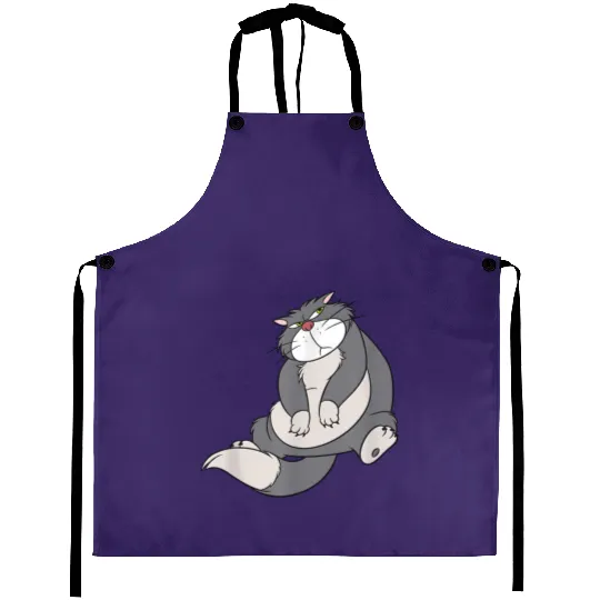 Annoyed Cute Lucifer Cat Aprons, Cinde Aprons, Disney Villains Aprons