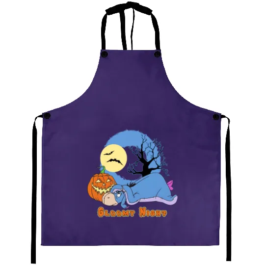 Bloomy Night Eeyore Halloween Aprons, Disney Eeyore Winnie The Pooh Halloween Aprons