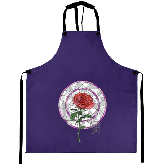 Disneyss Beauty And The Beast Stained Glass Rose Aprons