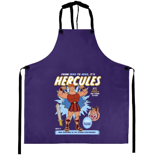 Vintage Disney Hercules Action Figure Poster Aprons