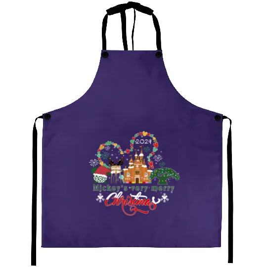 Mickeys Very Merry Castle Christmas , Disney Christmas Aprons