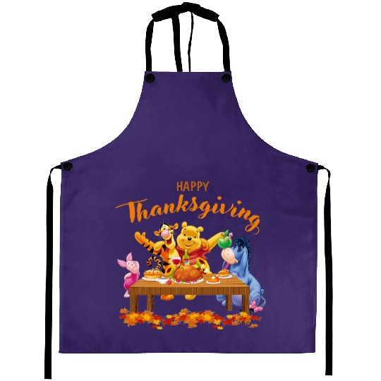 Happy Thanksgiving Aprons, Disney Pooh The Winnie, Eeyore Aprons