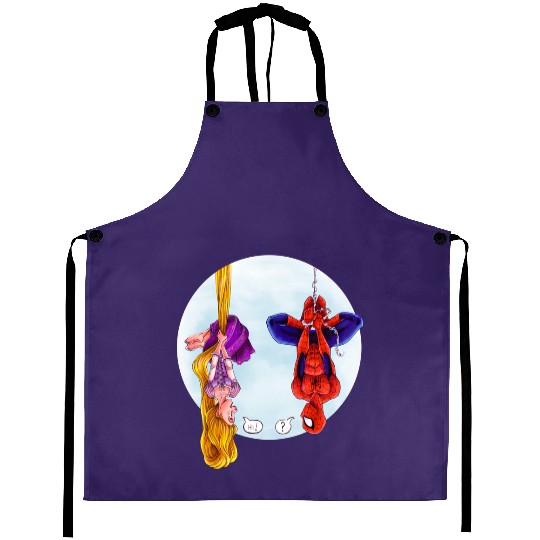 Disney Rapunzel And Marvel Spider-Man Aprons, Disney Princess, Fans Gift