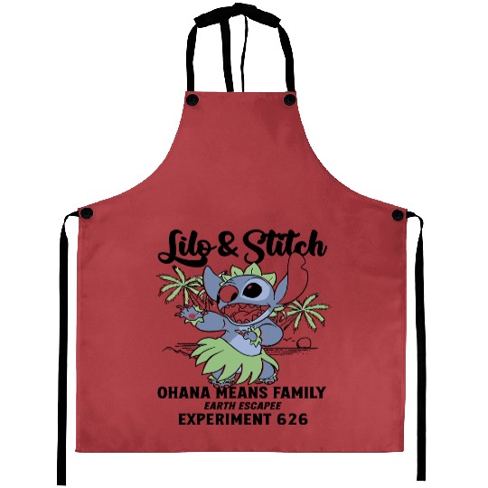 Disney Lilo Stitch Aloha Hawaii Aprons, Ohana Means Family Aprons