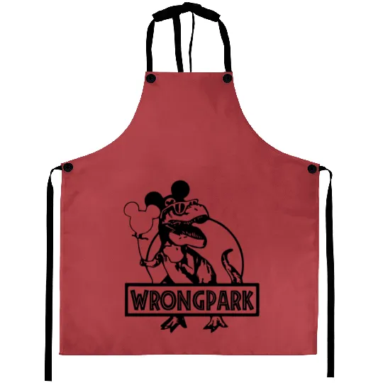 Wrong Park Aprons, Disney Aprons, Disneyland Theme Park Aprons, Jurassic Park Aprons, Disney Matching Aprons
