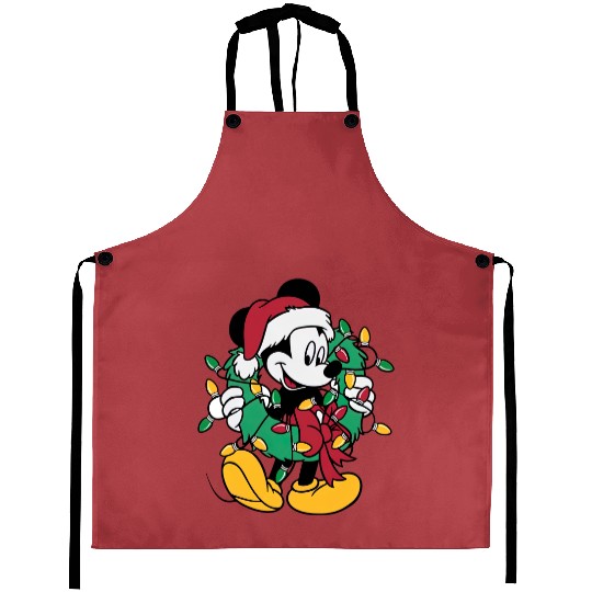 Disney Mickey Mouse Christmas Lights, Christmas Wreath Aprons