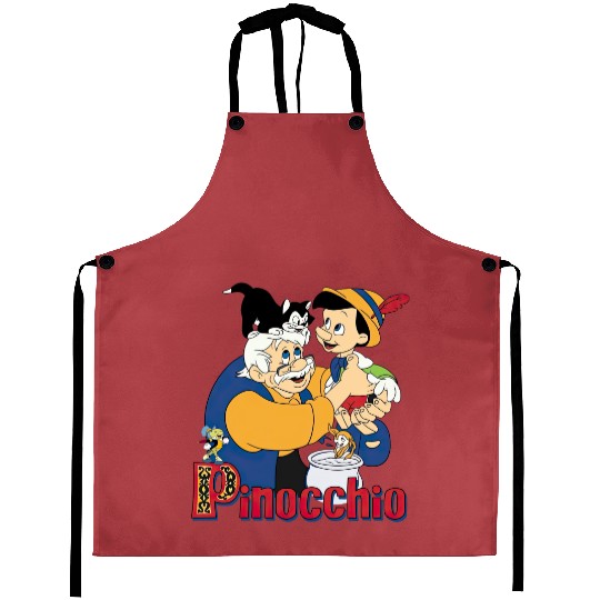 Pinocchio And Geppetto Aprons / Retro 90s Disney Aprons