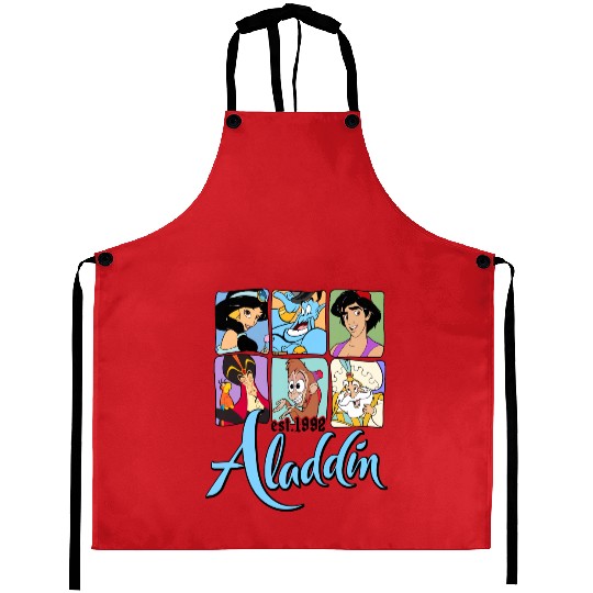 Disney Aladdin Characters Group Shot 1992 Aprons