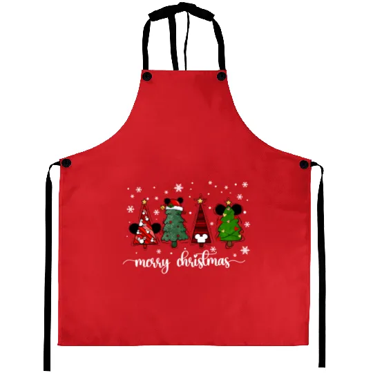 Disney Christmas Aprons, Disney Christmas Tree Aprons, Disney Family Christmas