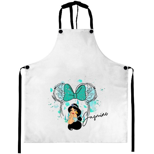 Princess Jasmine, Jasmine Aprons, Watercolor Disney Castle Aprons