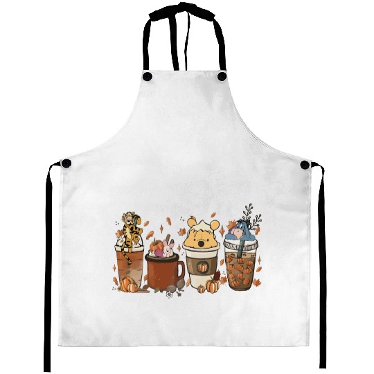 Retro Winnie The Pooh Coffee Aprons, Disney Thanksgiving Aprons