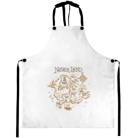 Disney Peter Pan Neverland Map Aprons, Peter Pan Characters Aprons