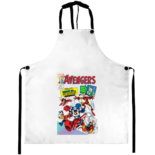 Disney 100 Mickey Mouse & Friends Avengers Comics Book Retro Aprons