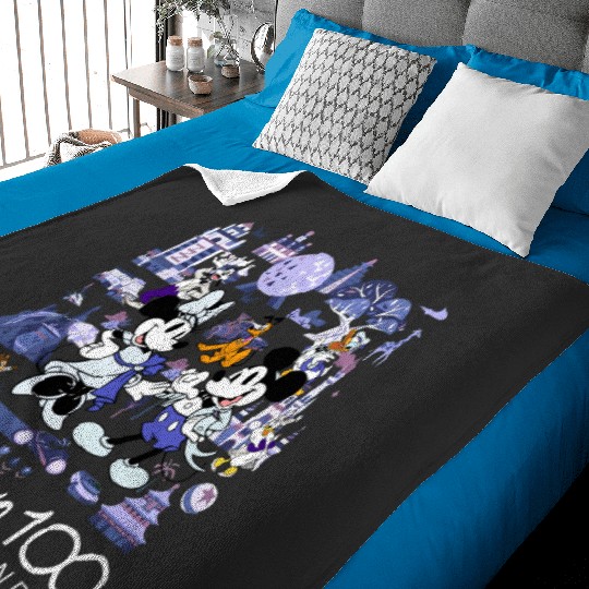 Disney 100 Years Of Wonder Mickey Mouse & Minnie Baby Blankets, Disney Parks 100th Anniversary Baby Blankets