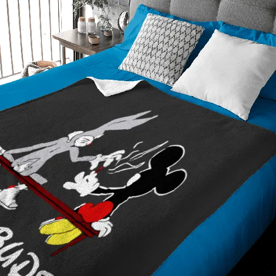 Bugs Bunny and Mickey Mouse Besst Buds, Funny Disney Looneys Tunes Baby Blankets